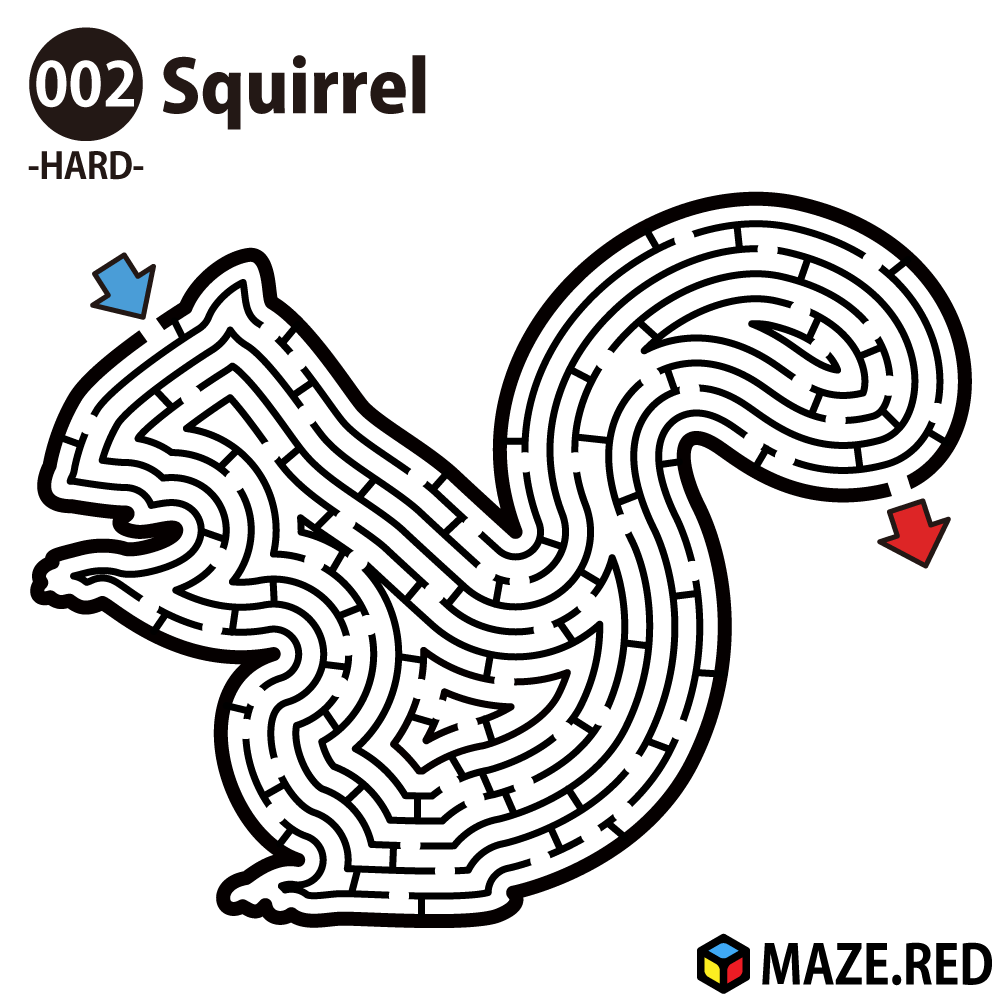 Maze red Difficult Maze Of The Squirrel