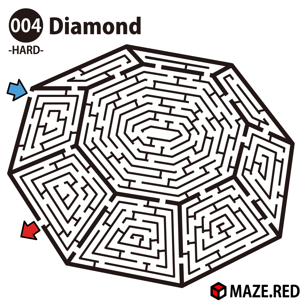 Difficult maze of the diamond